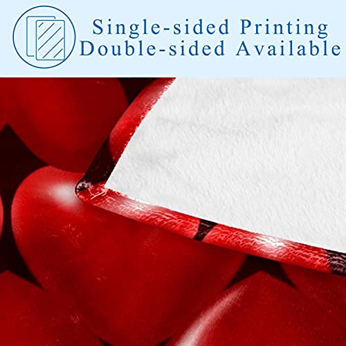 Couverture douce motifs cœurs rouges 3D pour lit et canapé 150x100cm - 5