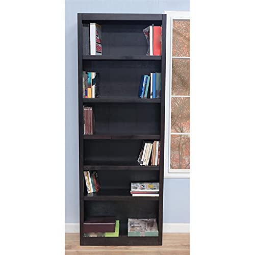 Traditional 84" Tall 6-Shelf Wood Bookcase In Espresso #TOP4