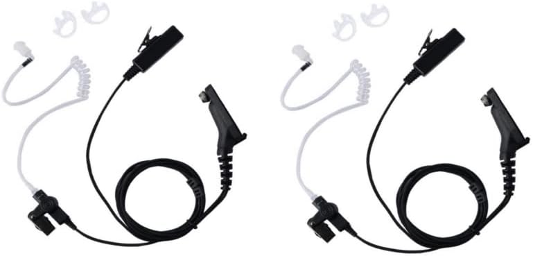 XPR7550 Earpiece for Motoroal,Compatible with Two Way Radio Headset with Mic PTT,APX4000 APX6000 APX8000 XPR6350 6550 6580 7350 7350e 7380 7550e 7580 7580e with Two Pair Medium Earmolds 2PACK