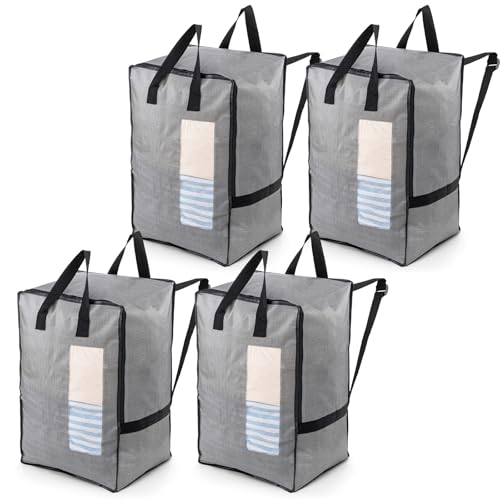 Image of TAILI 4 Pack Gray Moving Bags W /Adjustable Backpack Straps,Moving Supplies