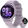Relojes Inteligentes para Mujer (Contestar/Hacer Llamadas), Pantalla AMOLED de 1.27'' Rastreadores de Actividad con Monitor de Frecuencia Cardíaca/Sueño/SpO2, Smartwatch para iPhone/Samsung/Android, Más de 120 Deportes Reloj de Fitness IP68 2 Correas Violeta 2