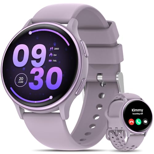 Smart Watches for Women for iPhone/Samsung/Android(Answer/Make Calls),1.27'' AMOLED Screen Activity Fitness Trackers with Heart Rate/Sleep/SpO2 Monitor,120+ Sport Modes IP68 Fitness Watch 2Band Purple