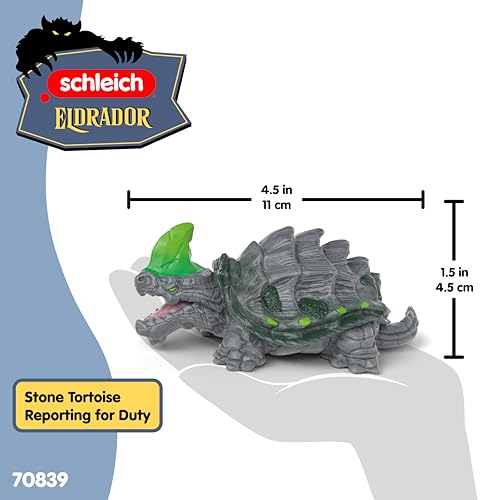 schleich ELDRADOR Creatures | Steinschildkröte 70839 | detailgetreue Monster Sammelfiguren | hochwertiges Spielzeug zum Sammeln & Spielen | Geschenk für Kinder ab 7 Jahren | 11 x 6 x 5 cm