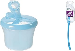 Philips AVENT SCF135/06 - Dosificador para leche en polvo, color azul & SCF145/06 - Cepillo escobilla de limpieza para biberones y chupetes, color azul