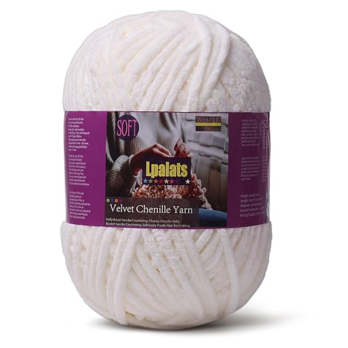 Lpalats Baby Blanket Yarn for Crocheting - 1 Pack of 200g/7oz Chunky Chenille Yarn for Knitting Blankets Amigurumi - #6 Super Bulky - 174 Yards Soft Thick Plush Yarns (1