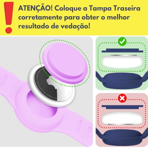 Pulseira Infantil Compatível com Airtag Apple Rastreador GPS de Silicone À Prova D'água Impermeável
