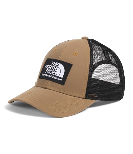The North Face Mudder Trucker Hat - Classic Fit, Moisture-Wicking Snapback for Men & Women, Casual Hiking Ball Cap, Utility Brown/TNF Black, One Size