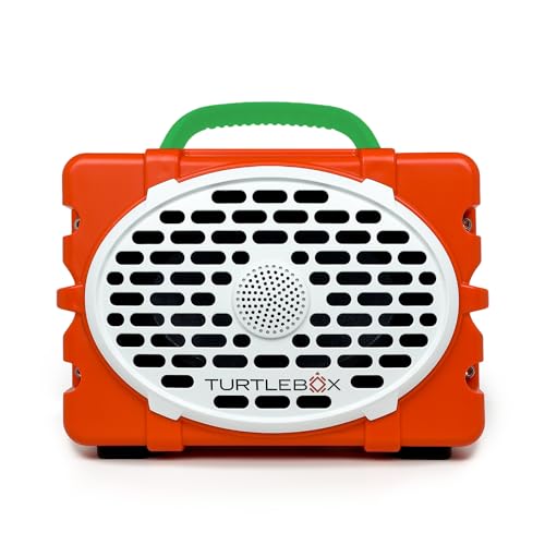 Turtlebox Original Gen 3 Outdoor Bluetooth Speaker, Orange/Kelly Green