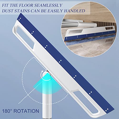Multifunction Magic Broom, 3-In-1 Adjustable Indoor Broom Sweeper, Detachable Floor Squeegee Glass Wiper, Washable Scraping Brooms For Tile Windows, Pet Hair Remover (Blue) #TOP3