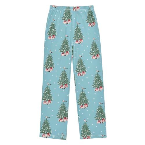 Boys' Pants Christmas Tree Snow Long Bottoms Jogger Pants Elastic Waist Trousers with Pockets S-XL