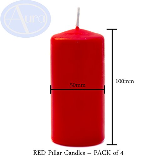 Aura rosso candele (50 mm x 100 mm) Red