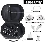 Cas de transport dur compatible avec Meta Quest 3/ Quest 3S Casque de réalité mixte, VR Casques de jeu Sac de rangement pour contrôleurs tactiles et accessoires avec bandoulière & Pocket-Noir