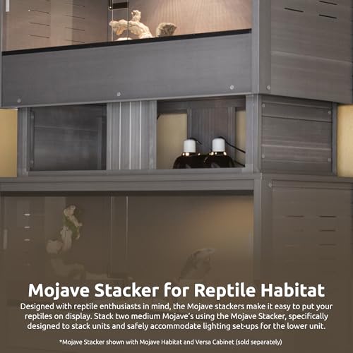 New Age Pet ECOFLEX Medium Grey Mojave Stacker for Reptile Habitats | 10 Year Limited Manufacturer's Warranty | Stackable Design, Accommodates Lighting Set-Up by New Age Pet - Image 2