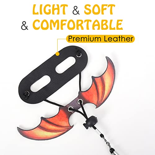Pawaboo Haustiergeschirr, 3 Leder Bearded Dragon Eidechse Geschirr Hängematte Set Verstellbare Outdoor Harness Leine für Kleine Haustiere Eidechse Reptilien - Farbverlauf Gelb