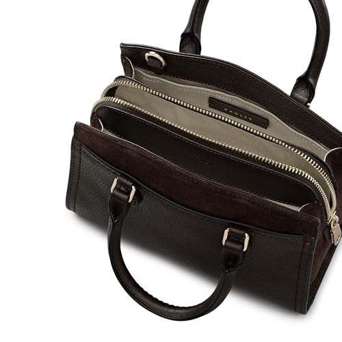Radley London Portland Way Women's Leather Mini Zip Around Top Handle, Dark Oak - 4