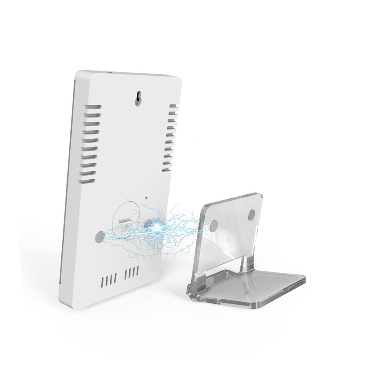 MAGICLULU LED Spiegelwecker mit Temperatur und Feuchtigkeitsanzeige USB Ladefunktion Leichte Tischuhr aus Kunststoff für Schlafzimmer und Wohnraum
