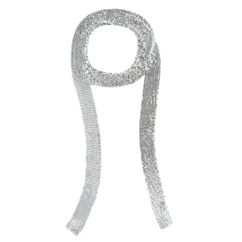 Sequin Scarf for Women Long Skinny Scarves, Sparkly Sequins Neck Tie for Women Accessories Party Banquet Daily Dress