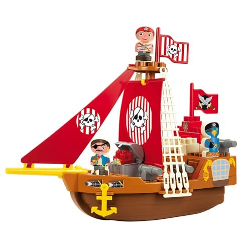 Jouets Ecoiffier - 3023 - Bateau pirate Abrick - Jeu de construction pour enfants - Dès 18 mois - Fabriqué en France, Taille unique