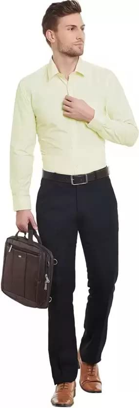 Image of Men Regular Fit Solid Formal Shirt