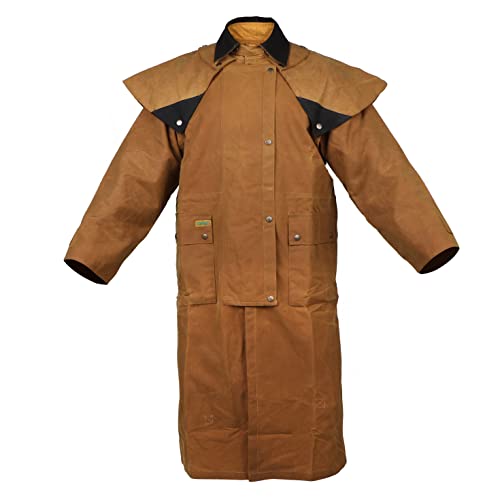 MENS OIL CLOTH OILSKIN WESTERN AUSTRALIAN DROVER WATERPROOF DUSTER COAT JACKET 23101