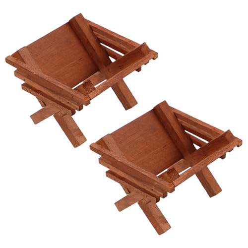 SUPVOX Adornos Navideños de Belén de Madera 2 Piezas, Mini Figuras Jesús para Decoración de Mesa, Tamaño 9,9x8,3x7,8 Cm, Rústico para Hogar y Centro de Navidad