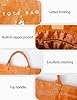 Adigau Women's Fashion Large Handbags Stylish Waterproof Totes Vacation Gifts Tote Bag Cute Solid Color Bags Beach Y2K Style Handbag Orange #3