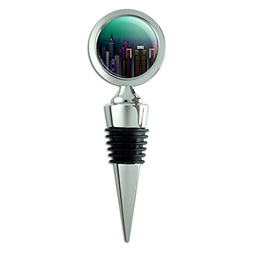 NYC Skyline Night Wine Bottle Stopper