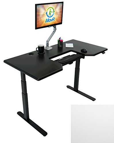 Lander Electric Adjustable Height Sit Stand Desk with SteadyType Keyboard Tray (Left Position)