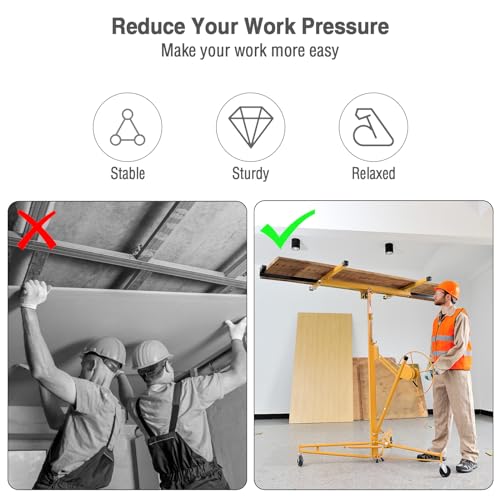 image for Lyromix Drywall Lift Panel Hoist Dry Wall Rolling Panel, 11FT Sheetroc