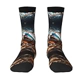XZDWPY Rugby on Fire Unisex Mid-Calf Socks 2 Black-1 Polyester Skin-Friendly Moisture-Wicking Fashionable Crew Socks