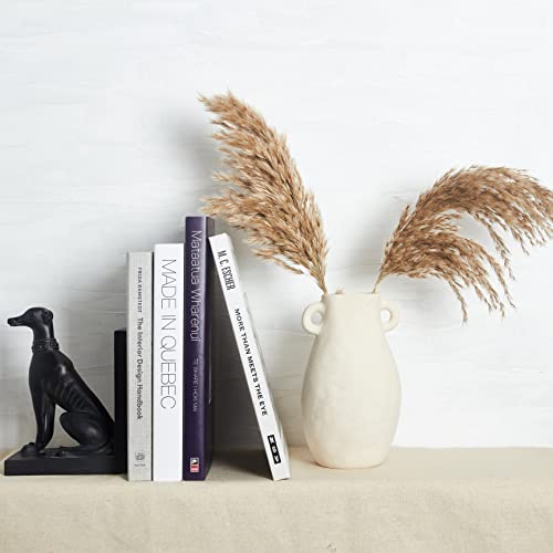 Blossome Ceramic White Vase, Neutral Tone Greek Pottery For Home, Shelf And Side Table Décor, Rustic And Vintage Gift- 8” #TOP3