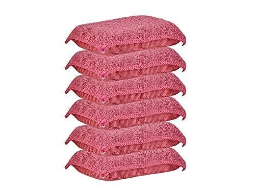 Image of Miracle Microfiber Scrubbing Sponge, Red Extra Scrubbing Power Kitchen Sponge, Sink, Pot, Pan and Dish Washing, Super Absorbent and Rapid Drying, 6-Pack, by Superio