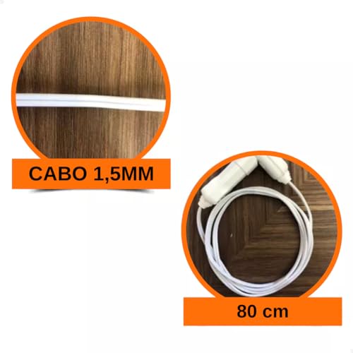 Extensão Tomada Pequena 80cm 10/20a Bivolt 3 Pinos