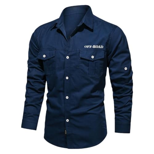 Camisa de manga larga para hombre holgada contra el calor de primavera en algodón puro