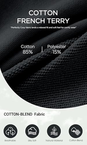ODODOS Women's Cotton French Terry Skorts Drawstring Tie Built-in Shorts Casual Skirts with Pockets, Black, X-Large — view 6