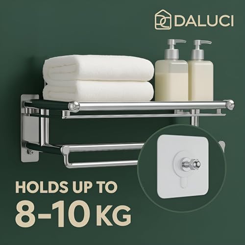 Image of DALUCI 50 Pcs Self Adhesive Wall Hooks for Hanging | Heavy Duty Adhesive Hooks for Wall | Screw Nail Free Sticky Hooks for Wall Heavy Items Without Drilling | Transparent Wall Hanger Hook (Pack of 50)