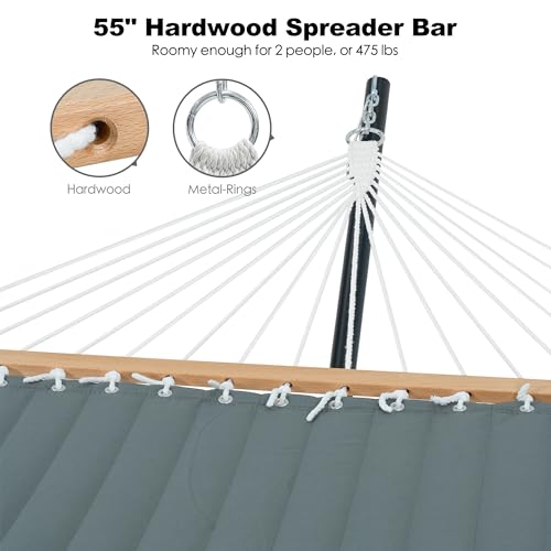 Image of GAFETE 2 Person Hammock with Stand for Outside, Heavy Duty Steel Stand
