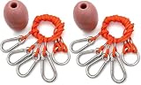 AirFly 4-Arm Crab Trap Harness - 304 Stainless Steel Snap Hooks - Fits Crab Pots, Rings and Traps - Designed in San Francisco, USA (Orange Braided, 2-Pack)