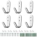 Ganchos de Pared, 6 Colgadores de Pared de Acero Inoxidable con Tornillos, Ganchos para Toallas de Baño de Acero Inoxidable para Cocina, Baño, Perchero, Toallero, Perchero