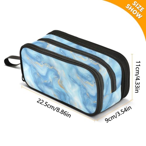 Image of Pencil Case Large Pen Bag with Zipper Marble Stone