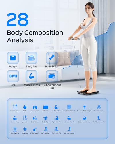 Body Pod Scale, 8-Sensor Smart Scale and Body Composition Analyzer, Digital Bathroom Monitor Measures Fat, Muscle Mass, BMI, Syncs with App for 24 Users - Image 3