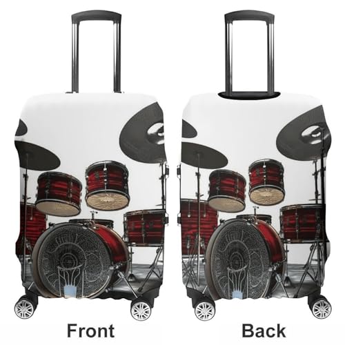 Travel Luggage Cover Protectors Elastic Anti-scratch Suitcase Cover Washable Luggage Sleeve Cool Drum Set Suitcase Cover Protector Fit 18-32 Inch Suitcases Travel Accessories S3