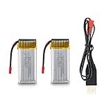 Potensic® 3.7V 750mAh Li-po Battery and USB Charger for 181W 181C 181H 181WH 181DH Quadcopter Drone (2 Pcs)