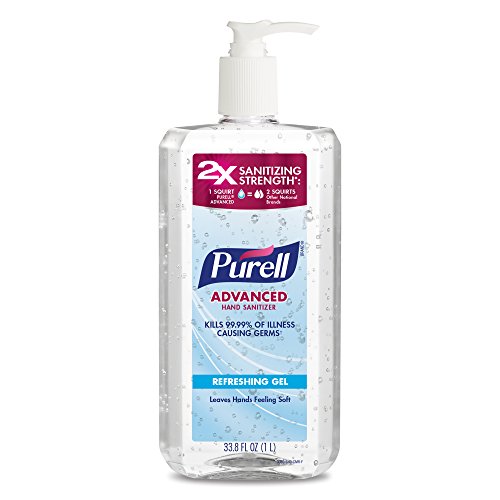 PURELL Advanced Hand Sanitizer Refreshing Gel, Clean Scent, 1 Liter Pump Bottle (Pack of 1) – 3080-04-CMR