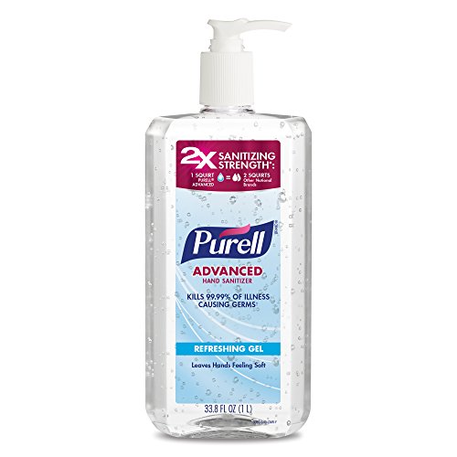 PURELL Advanced Hand Sanitizer Refreshing Gel, Clean Scent, 1 Liter Pump Bottle (Pack of 1) - 3080-04-CMR