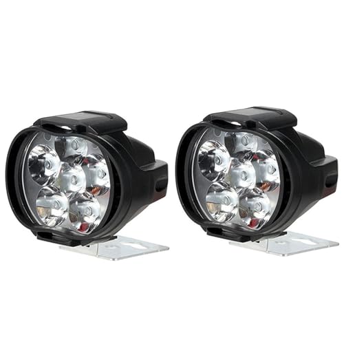 Antibrouillards longue portée moto 12V projecteur phare auxiliaire LED 2 pièces