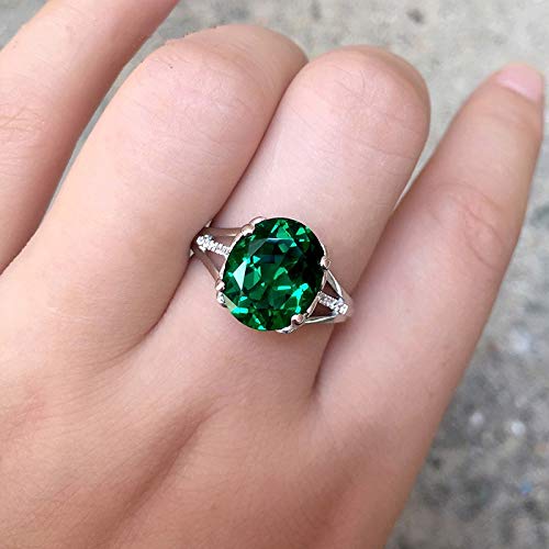 Rnydrny Emerald Cut Ring 4 Carats Cushion Cut 925 Sterling Silver Sona Diamond Cubic Zirconia CZ Solitaire Engagement Wedding Ring Silver Band Jewelry (10)