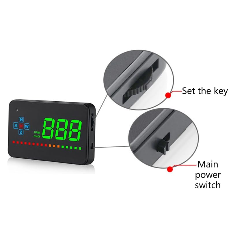 Head Up Display HUD GPS for Parabrisas for Pantalla Frontal Digital for Sistema de Advertencia velocímetro Inteligente