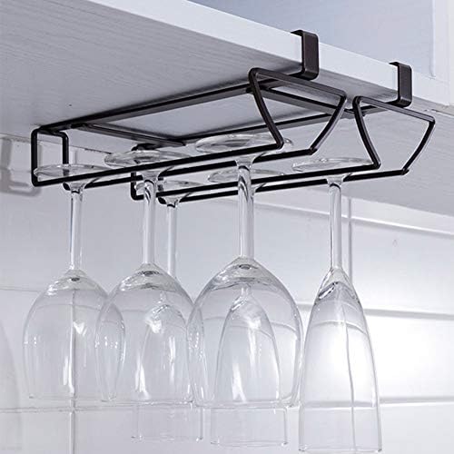 JMIATRY 2 Pcs Support Verre à Pied Suspendu - Porte Verres 4 Rails Pour Cuisine Et Bar
