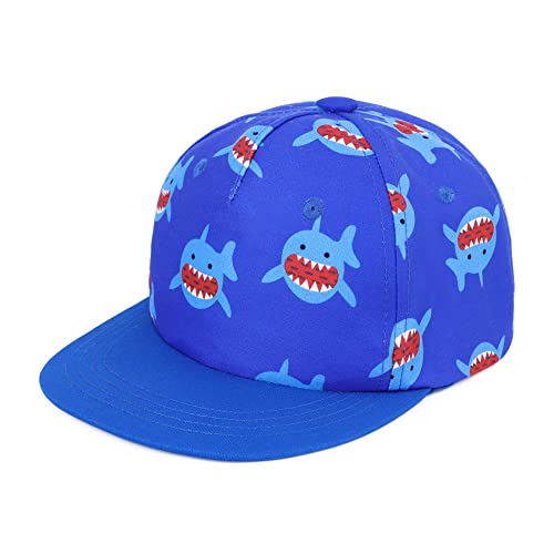 Zando Toddler Baseball Hat Printed Baby Shark Hat Adjustable Baseball Cap Toddler Sun Trucker Hats Funny Flat Brim Sun Protection Hat For Baby Boys Girls Summer Hat Toddler Snapback Hat Shark 2-4 T #TOP13
